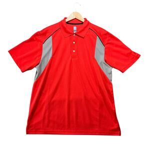 PGA Tour Golf Polo Shirt Mens XL Red Performance Polyester Short Sleeve Athletic